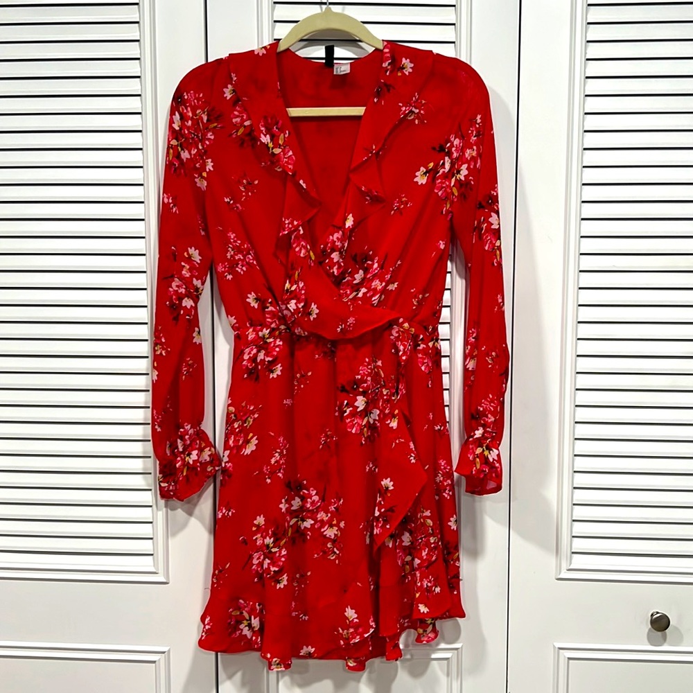 H&M red floral dress